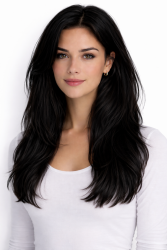 #1 Zwart, 55cm, 220g, Clip-in Extensions Volume