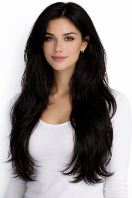 #1 Zwart, 60cm, 120g, Clip-in Extensions